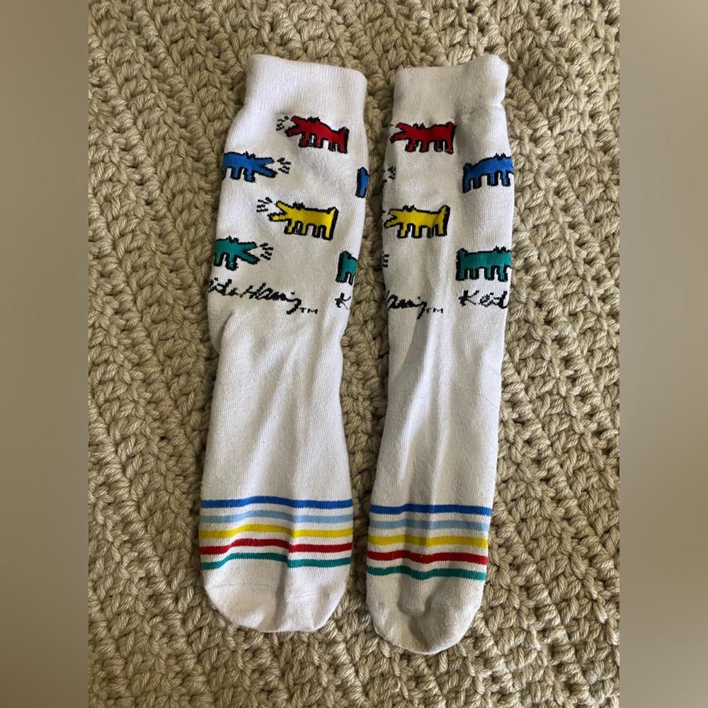 Keith haring socks. Mildly worn but very good condition.